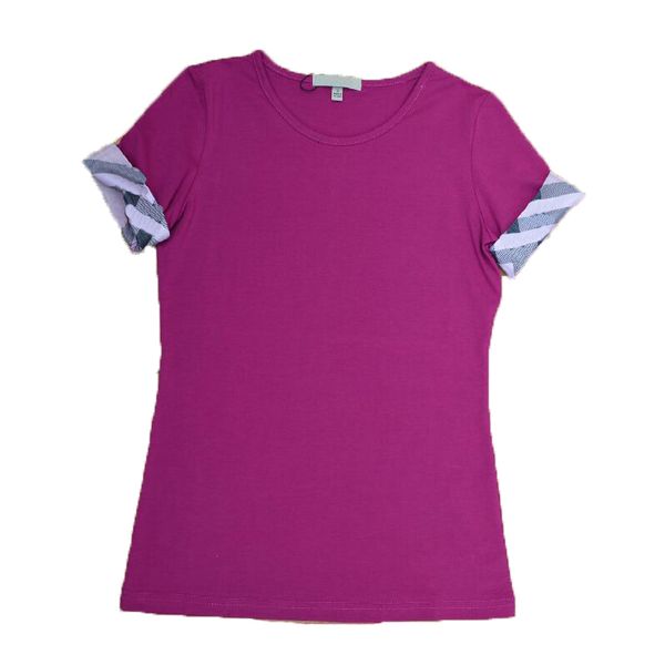 23SS Nuove camicie da donna T-camicie Slim Cotton 100% Women T-shirt a maniche corte per femmina top bianco puro top puro maglietta da donna rosa bianco 13 colori