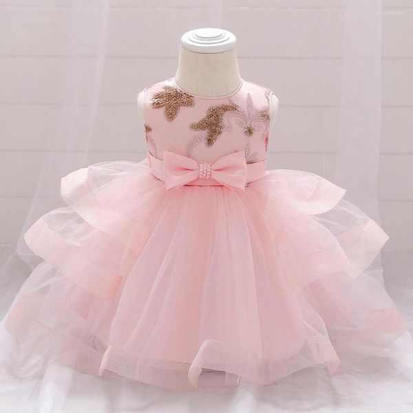 Abiti da ragazza Neonate Flower Kids Dress For Born Clothes Compleanno 1 anno Tutu Party Princess Battesimo Infanti