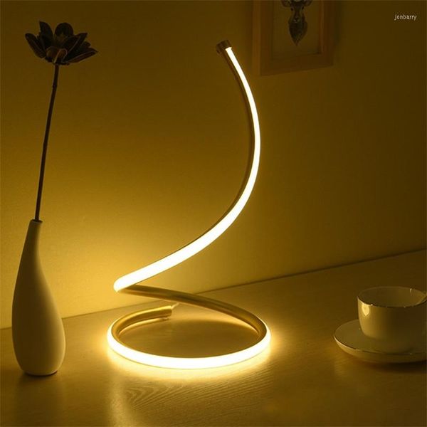 Lâmpadas de mesa 90-260V Modern Led Lamp Lâmpada Night Lights Iluminação de estilo nórdico ACRYL LEITURA LIGHT BASE ESTUDO DE ESTUDO DE ESTUDO