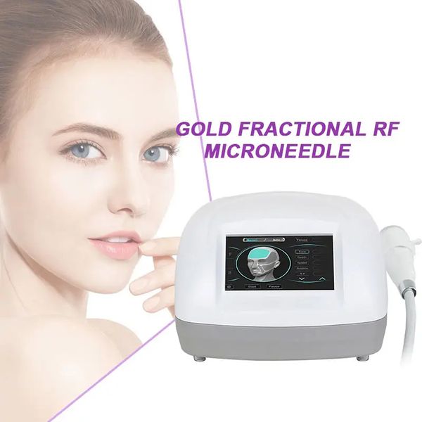 Gold Fractional RF Microneedle machine skin nurse system dispositivo per micro-aghi per il miglioramento dei pori con Cold Hammer 2 maniglie