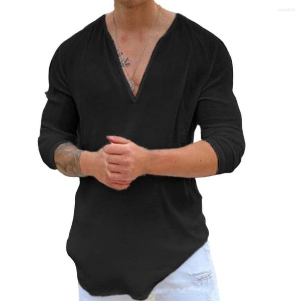 Camicie casual da uomo Anti-dissolvenza Bella festa in spiaggia Home Office Camicia da uomo Top resistente all'usura Scollo a V profondo Accessori per indumenti