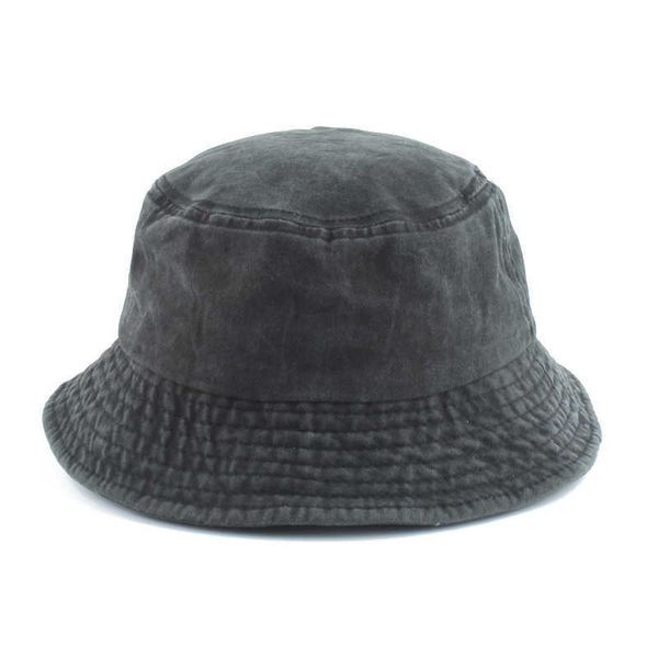 Cappelli larghi brim lavati in cotone nero cappello da secchio maschi Panama in denim estate berretto berretto UV protezione solare per trekking da pesca cappello bob chapeau r230214
