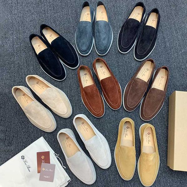 Designer Loropiana Walk-Schuhe Original italienische Schaf-Wildleder-Loafer mit flachen Böden und lässigen Herrenschuhen