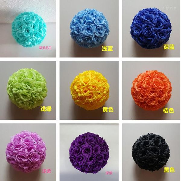 Fiori decorativi! 46Colors Silk Rose Flower Balls 20cm Diametro Kissing Designs Per Wedding Party Negozi Artificiale