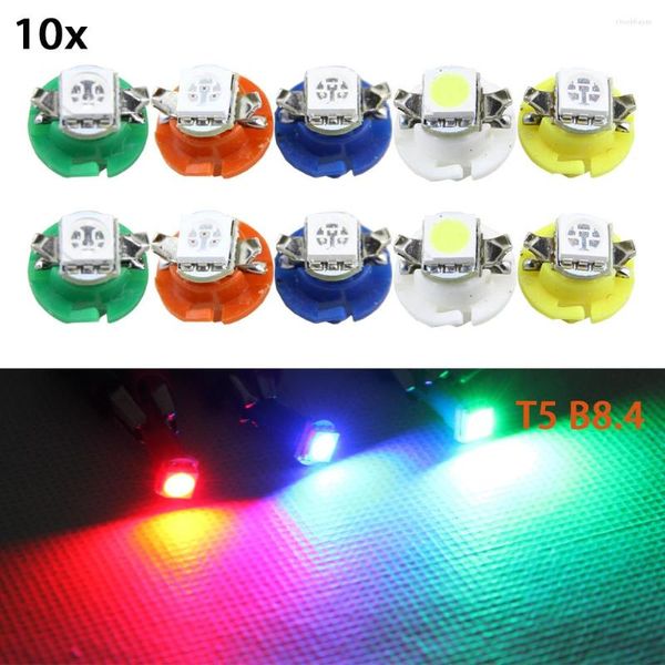 10pcs Indicador LED Bulbo T5 B8.4D B8.4 Painel de instrumentos Carros de luz interior do painel Dashboard Luz 12V Automobiles Blue