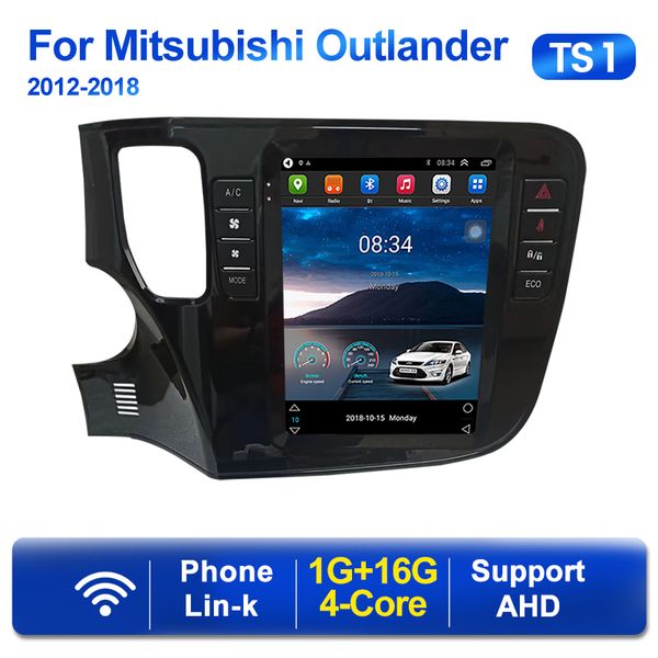 Android Auto Car DVD Radio Player 2din para Mitsubishi Outlander 3 GF0W GG0W 2012-2018 4G CarPlay multimídia Autoradio BT