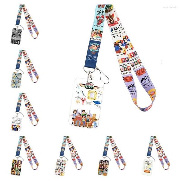 Portachiavi Animazione Fashion Friends TV Show Lanyard ID Holder Bag Student Women Travel Card Cover Badge Portachiavi per auto