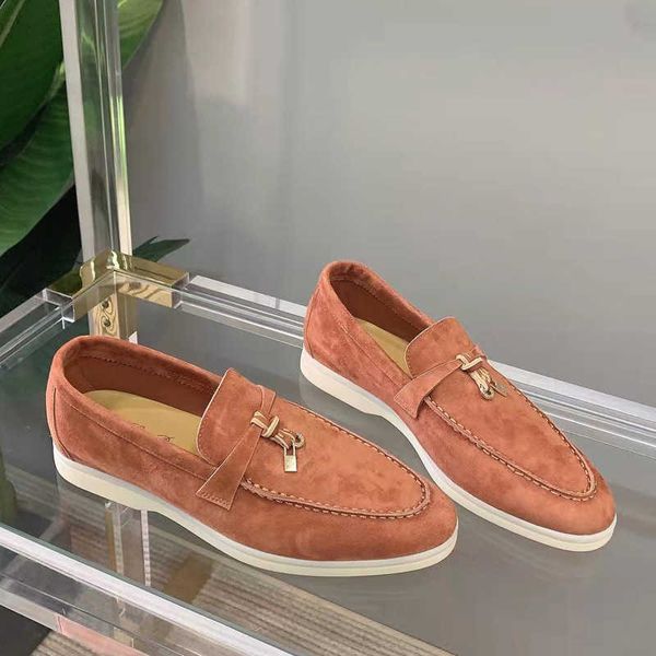 Designer-Schuhe Outlet Loropiana Fabrik Frühjahr Neue Erbsenschuhe aus Rindsleder Vielseitige Freizeitleder-Damenschuhe Große Herrenschuhe Lp Lefu-Schuhe