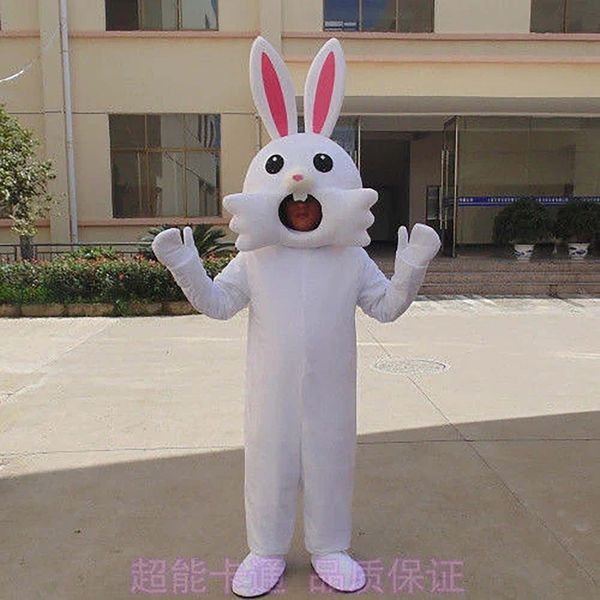 New Adult Foam White Easter Bunny Bug Rabbit Fancy Cartoon Mascot Costume Plush Christmas Fancy Dress Costume della mascotte di Halloween