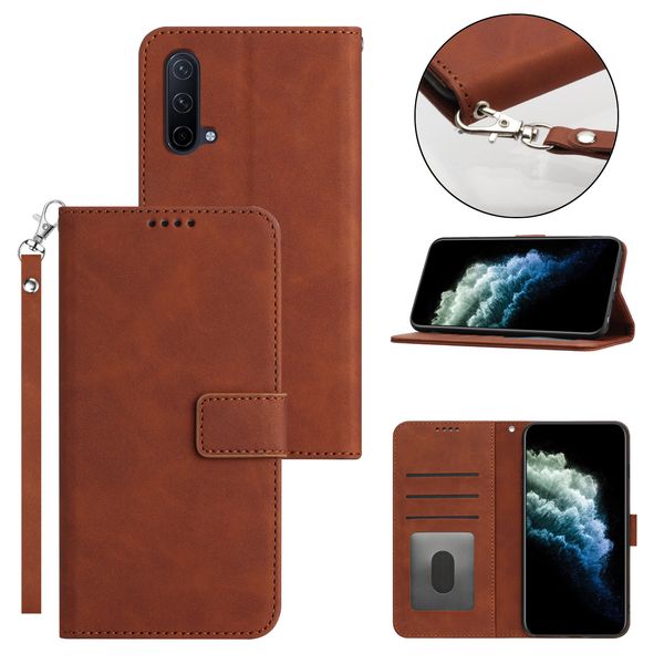 Ledertaschen für Oneplus 10T 10R 10 Nord N200 N20 2T CE Pro 5G Prime Wallet Phone Case PU mit Lanyard Fundas