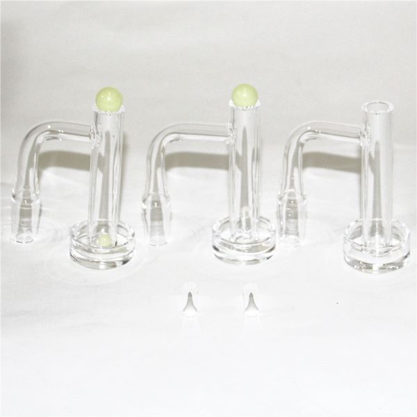 Narghilè Completamente saldati Banger al quarzo Blender Nail Contral Tower Domeless Bangers con pilastro in quarzo con tappo a sfera con secchio profondo spesso 2 mm