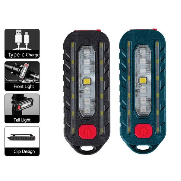 Taschenlampen Taschenlampen Mini LED USB wiederaufladbare Fahrradlicht Tragbare Tasche Schlüsselanhänger Lampe Fahrrad Rücklicht Blitz WarnlichtTaschenlampen Flas