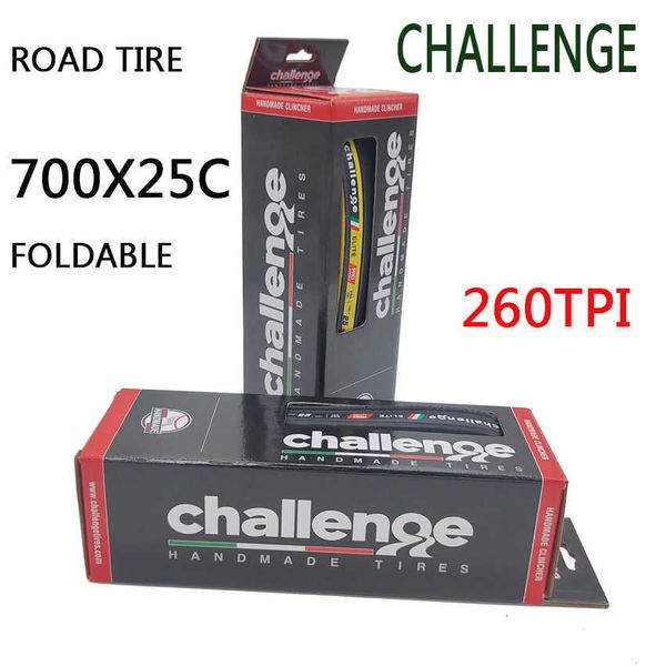 Desafio de Bike S Challenge Bicycle Road 700x25c 260 TPI Made na Itália tem borda amarela e pneu dobrável totalmente preto 0213