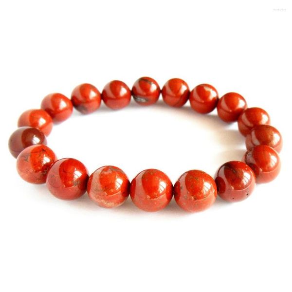 Strand MG1182 Design 10 Mm Rosso Ja-sper Bracciale Gem Stone Healing Bracciali per uomo Yoga Mala Crystal