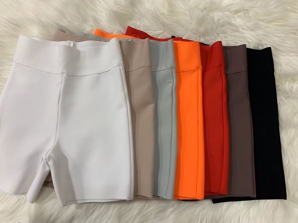 Damen Shorts 10 Farben Bandage Weiß Schwarz Grau Kurze Hosen Hohe Taille Top Qualität Rayon Vintage 230214