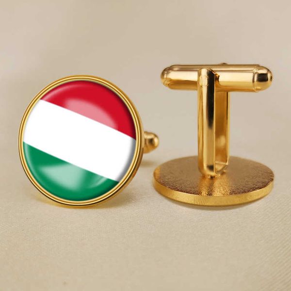 Manschettenknöpfe mit ungarischer Flagge, Manschettenknöpfe mit Flagge der ganzen Welt, Anzugknopf, Anzugdekoration für Party-Geschenk-Bastelarbeiten