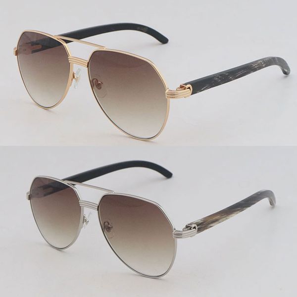 Original schwarz marmorierte Büffelhorn-Sonnenbrille für Damen, große quadratische Rahmen, Designer-Unisex-Sonnenbrille, Spiegelbrille, luxuriöse Horn-Brillenfassung für Herren, Größe 61