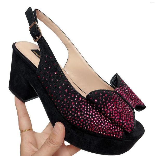 Sandálias rosa glitter glitter lady sapato bling peep dedo dedo parto saltos para mulher feminina robusta heelede