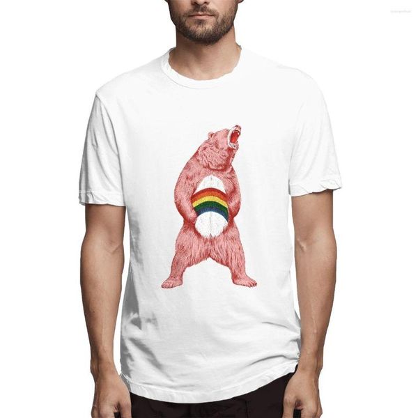 Herren-T-Shirts, Still Caring Bear, Herren-Humor-T-Shirts, kurzärmeliges T-Shirt mit Rundhalsausschnitt, bedruckte Kleidung aus reiner Baumwolle