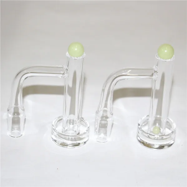 Banger de dedo de quartzo com borda chanfrada com bolas de pérolas brilhantes luminosas para bongos de água de vidro Dab Rigs