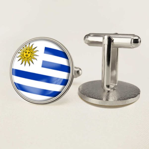 Uruguai nacional bandeira os abotoaduras em todo o mundo nacional de bandeira abault links de traje de botão decoração para artesanato de presentes para festas