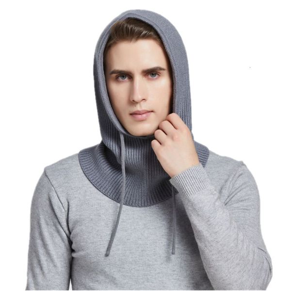 Berretti Sparsil Cappello con cappuccio in maglia di cashmere unisex Copricollo invernale da donna Passamontagna Skullie Berretti Uomo Orecchio Proteggi berretti di lana caldi 230214