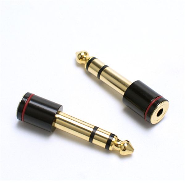 Cabos fêmeas de 6,5 mm a 3,5 mm conectores plugue mini adaptador de áudio Adaptador de fone de ouvido Conversor Microfone Conversor AUX ADAPTOR DE CABO BLAT BLACK CINZ ESTILO