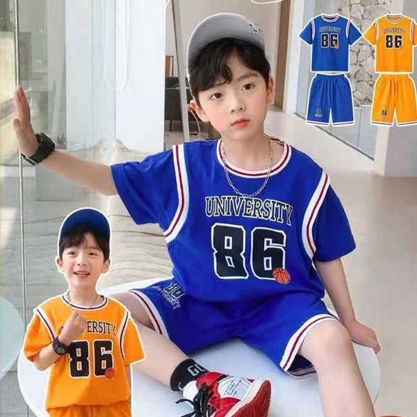 Kleidung Sets Kinder Basketball Kleidung Kinder Urlaub Outfits Y Sommer Jungen Sport Brief Anzug Casual Kurzarm T-shirt Hosen PCs