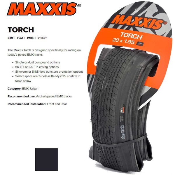 Reifen MAXXIS TORCH Falt-BMX-Fahrradreifen 20x1,95/2,20 Original Urban Bike Tire 0213