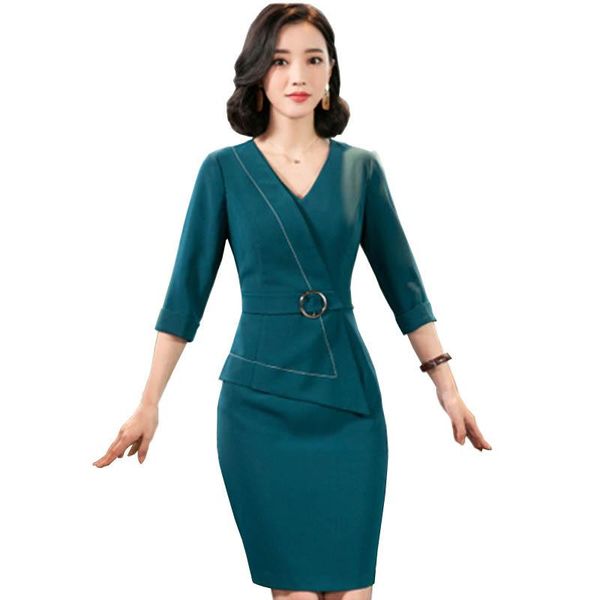 Casual Kleider Neuheit Frauen Frühling Sommer Halbe Hülse Schlanke Hüften Business Arbeit Tragen Kleid Büro Damen VestidosCasual