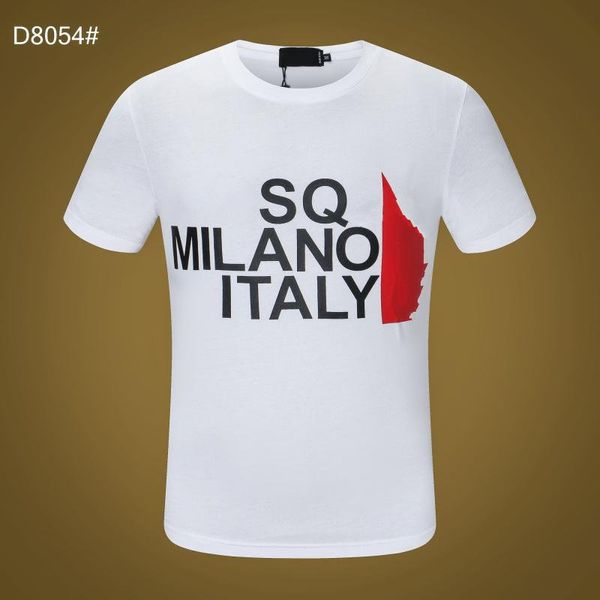 23SS NOVAs camisetas masculinas casuais Designer hip-hop Pólo Carta Estampado manga curta gola branca Polos de verão Tops Tee M-xxxl preto D2 DSQ ICON GG dsquared D8055