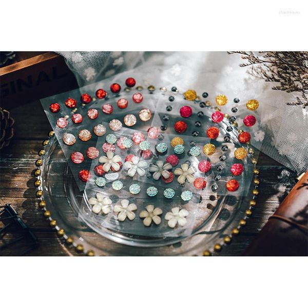 Panalisacraft 3 Sets Süßigkeiten-Acryl-Kristall-Aufkleber, Edelstein-Aufkleber, Karten, Deko, Diamant, Strass, selbstklebend, Scrapbooking, Geschenkpapier