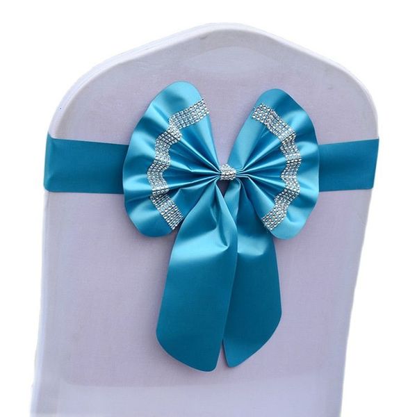 Sashes kraliyet sandalye seti çiçek ücretsiz freel bowknot kutlaması ayarlanabilir doğum günü yay kapağı düğün çok renkli 230213