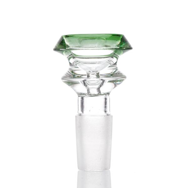 2023 Glass Bong Heady Slide Bowls Accessori per fumatori Giunto maschio verde 14mm per pipa ad acqua Dab Rig