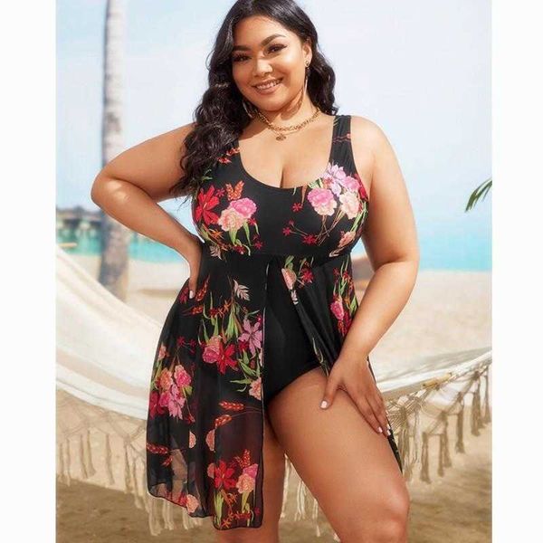 Plus Size Solto Maiô de Uma Peça Mulher Gorda e Saia Extra Capa Barriga