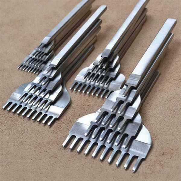 4pcs Conjunto 3 4 5 6mm Ferramentas de artesanato de couro Hole Lacing Stitching 1 2 4 6 Pong Make Bag Fitting245r