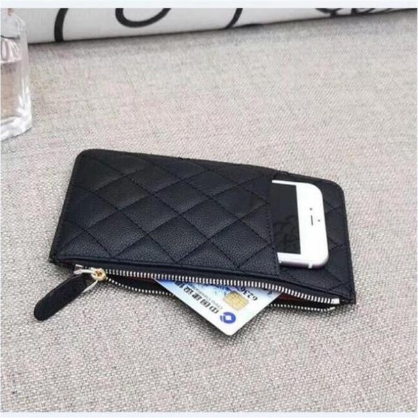 Brand celular bolsa de celular z￭per carteira de bolso de luxo VIP Bolsas de presente de couro para bolsas de cr￩dito designers de nome do cart￣o de cart￣o zer327j