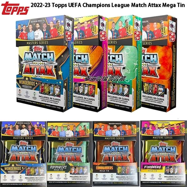 Детские игрушечные наклейки 23 Topps League Match Attax Mega Tin Официальная коллекция футбола Sports Stars Mbappe Signature карты 230213