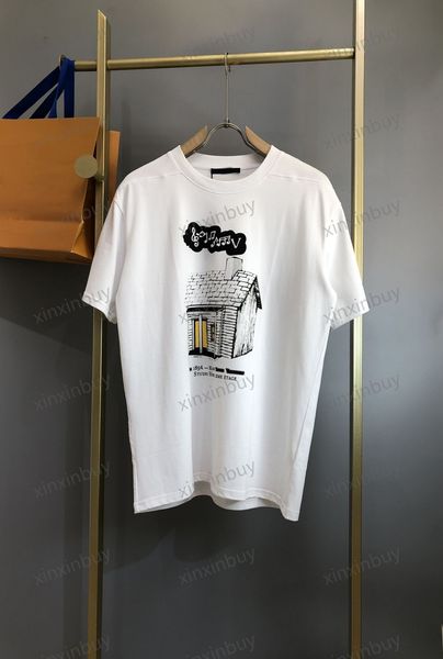 xinxinbuy Herren Designer T-Shirt 23SS Paris Haus Buchstaben Druckmuster Kurzarm Baumwolle Damen Weiß Schwarz Beige XS-L
