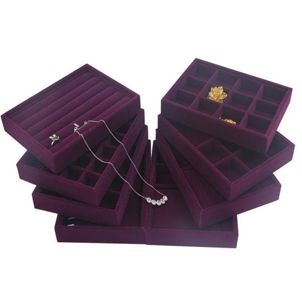 Schmucktablett Gehobenes Lila Veet Display Box Ringe Halskette Ohrring Armbänder Organizer 0Fur9 1159 Q2 Drop Delivery Verpackung Dhfdz