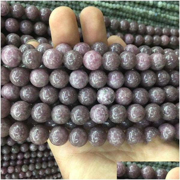 Pietra 8Mm Prezzo Naturale Prugna Fiore Tormalina Perline Lepidolite Rotondo Sciolto Per Creazione Di Gioielli 412Mm Fai Da Te Consegna Goccia Dhgarden Dhf6H