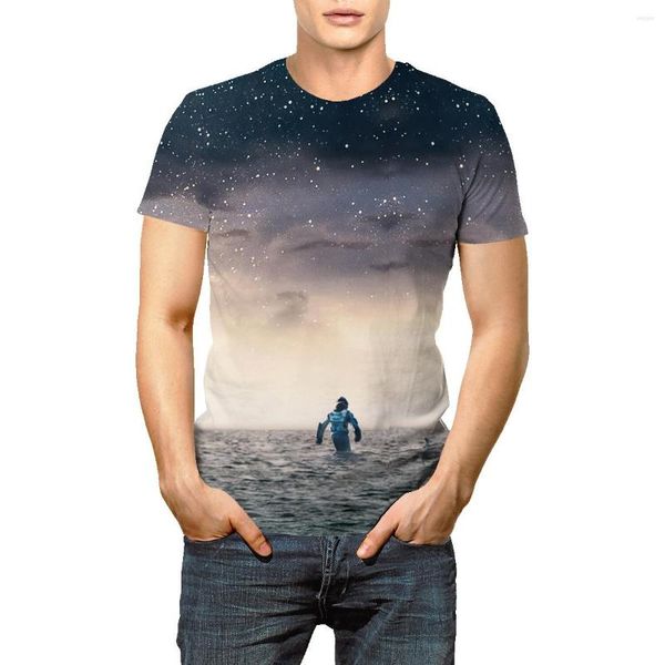 Herren T-Shirts Interstellar Movie Europäische und amerikanische Street Ins Kurzarm-T-Shirt Herren Trendy Summer Oversize Couple Wear