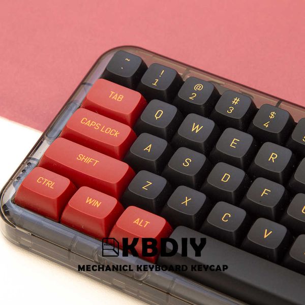 Клавиатуры Kbdiy 150 клавиш/установка профиля CSA PBT-клавиш Black Red Dye-Sub Cap