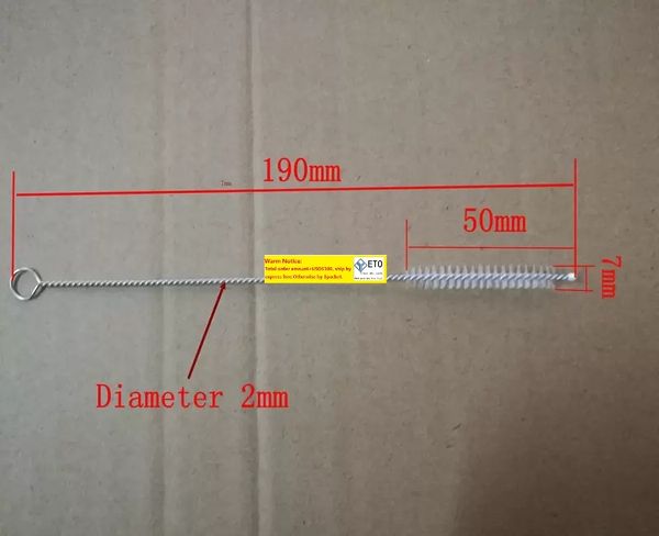 Escova de palha nylon cateter de aço inoxidável pincel de palha ajustado para canudos de 6 mm de diâmetro