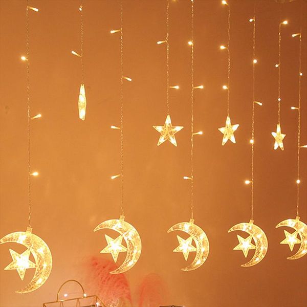 Stringhe String Lampade IP44 Waterproof Faiy Moon Star Lights Wedding Decoration Strumento di illuminazione per la decorazione natalizia Elled LED