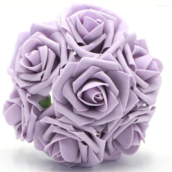 Fiori decorativi Lilla Malva Rose Artificiali 100 Steli per mazzi da sposa Centrotavola per matrimoni all'ingrosso LNPE048