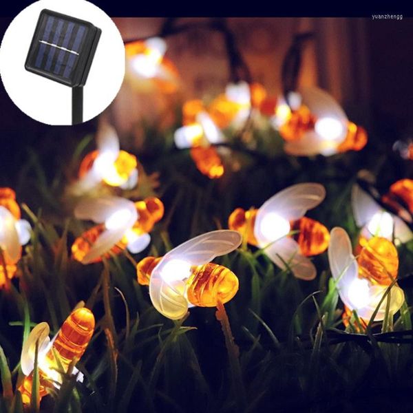 Stringhe Luci solari per esterni Honey Bee Led String Fairy Ghirlanda Decorazioni natalizie per giardino Patio Matrimonio Lampione stradale