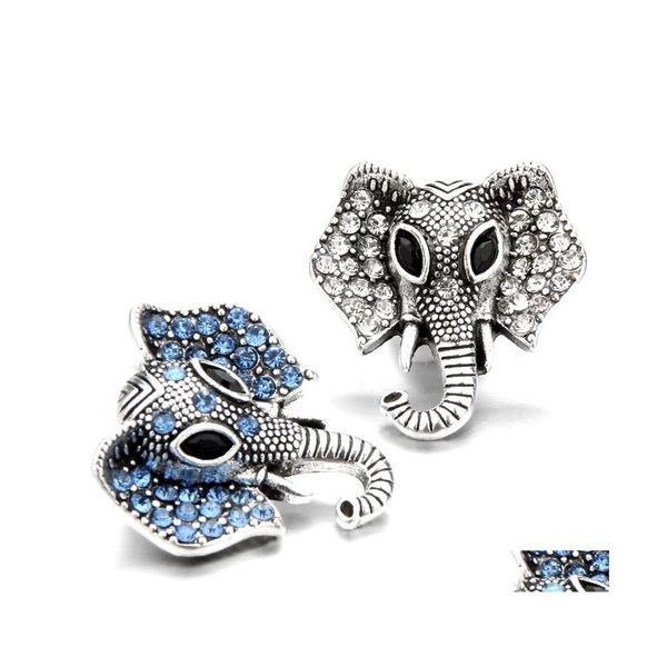 Gancos ganchos Rhinestone Gadget Elephant Head 18mm Snap Button Charms para Snaps Diy Jewelry Golheds Fornecedores Drop Drop Drop C Dh8VH