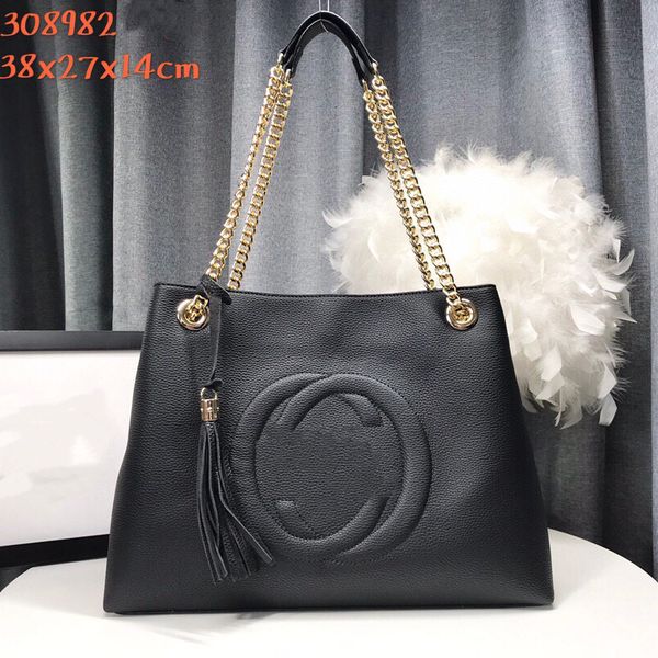 Double G Tassel Кожаные Большие Сумки Tote Женщины Дизайнер 6 Цветов Красный Черный Коричневый Розовый Серый Бордовый Покупки Повседневные Сумки с Цепной Ручкой