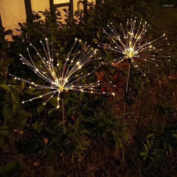 Solar LED Feuerwerk Rasen Stake String Lights Home Garden Festival Dekoration Lampe